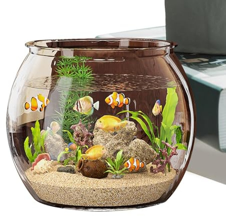 Avarium für runde Fische, Büro, Zylinder, transparent, Betta Fish Aquarien, moderner Wassertierbehälter für Zierfische, Tisch zu Hause oder im Büro