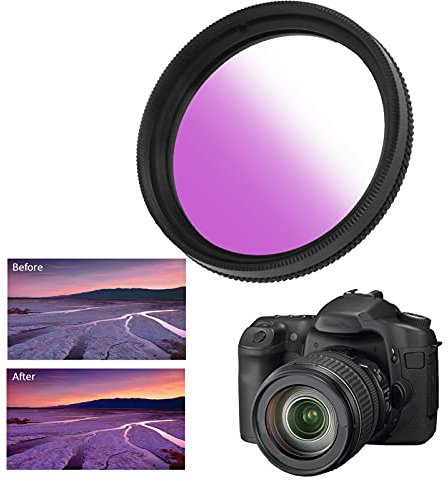 Filtre d'objectif, Filtre dégradé 40,5 mm, revêtement Multicouche, Filtre d'objectif de Couleur progressif imperméable pour Appareil Photo, Vagues de blé, Fleurs de Colza des (Dégradé Violet)