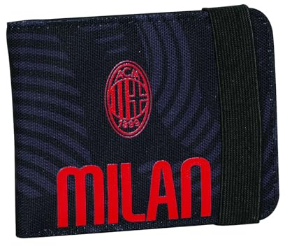 Seven Milan Geldbörse mit praktischem Gummibandverschluss, schwarz, Fächer für Karten, Bargeld und Münzen, Juventus-Zubehör, für Jungen und Mädchen, Schwarz , Taglia Unica