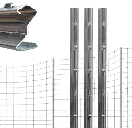 TRUTZHOLM 50x Z-Profil Zaunpfosten 230 cm feuerverzinkt Zaunpfähle 1,5 mm Stärke gestanzte Haken Forstprofil