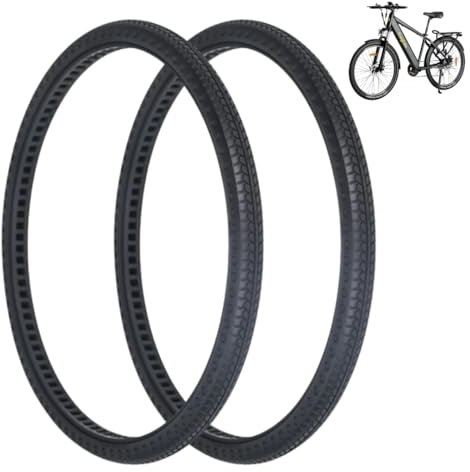 2 neumáticos de bicicleta de 24 x 1 3/8, neumáticos completos antipinchazos de panal para bicicleta eléctrica eléctrica neumáticos rígidos de poliuretano