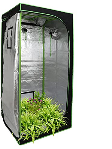 Ollewiellan Growzelt 80x80x180 cm – Indoor-Growzelt wasserdicht mit transparentem PVC-Fenster – Growtent Zuchtzelt für Hydrokulturen zur Pflanzenzucht
