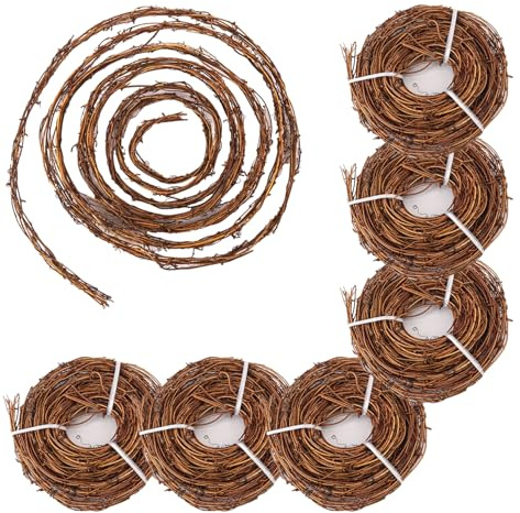 Geytetqi 7 PCS 15 FT Natural Grapevine Wreaths, Grapevine Twig, Vine Branch Wreath for DIY Crafts and Christmas Decorations, Ideal for Wedding Decor(Total 105 FT)