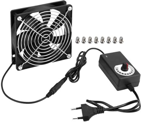 DUZEPA Ventilateur de boîtier 120 mm avec contrôle de vitesse - Ventilateur sans balais 12 V pour ordinateur, ordinateur portable, boîtier TV et plus encore