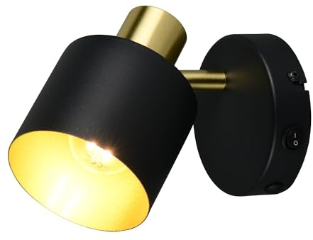 Trio Leuchten Strahler Eva 868870180, Metall Schwarz matt/goldfarbig, exklusive 1x E14
