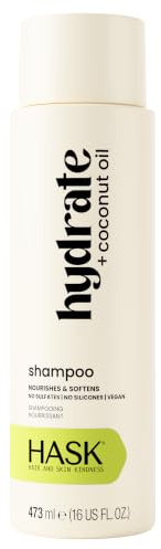 HASK Hydrate Coconut Oil Shampoo, for Dry, Dull Hair, 473ml | Coconut shampoo, for dry hair, nourishes and hydrates, colour-safe, cruelty-free, paraben-free