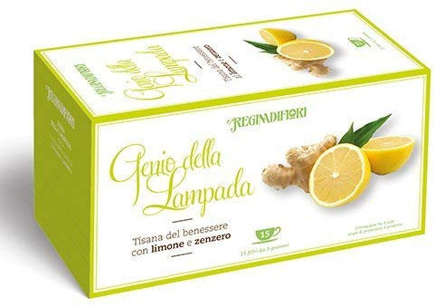 6 CONFEZIONI DI TISANA REGINA DI FIORI GENIO DELLA LAMPADA CON LIMONE E