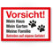 Komma Security Vorsicht Hund Mein Haus Garten Familie - Hunde Schild Hinweisschild Grundstück mehrsprachig Shepherd - Türschild Haustüre Warnschild Einbruchschutz - Achtung Hund