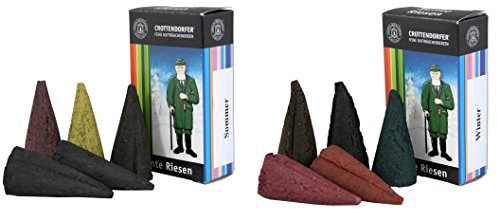 Original Crottendorfer Räucherkerzen Riesen XL 2er Set Sommer + Winter 5 Stück, Made in Germany