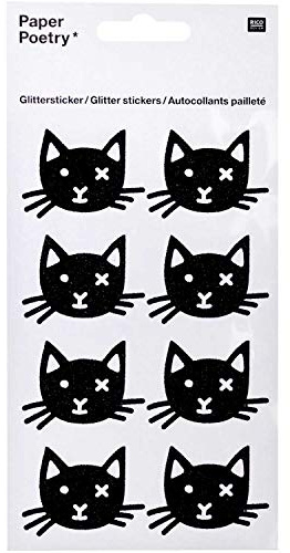 RICO DESIGN GmbH & Co. KG Glitter Sticker Schwarze Katze 1 Blatt