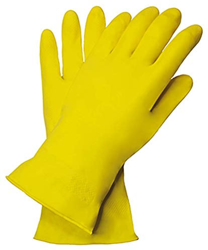 Nitras 3220 Yellow Cleaner - 12 Paia Guanti da Lavoro Lunghi Nitrile - Protezione da Sostanze Chimiche - Guanti Pulizie Casa - Giallo - L