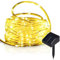 XUNATA LED Solar Lichterschlauch 10M 100 LEDs Lichter IP65 Wasserdicht Schlauchlicht Lichtschlauch für Garten, Weihnachten, Hochzeit, Party (Gelb, 10m (100LEDs) + 2m lead cable)