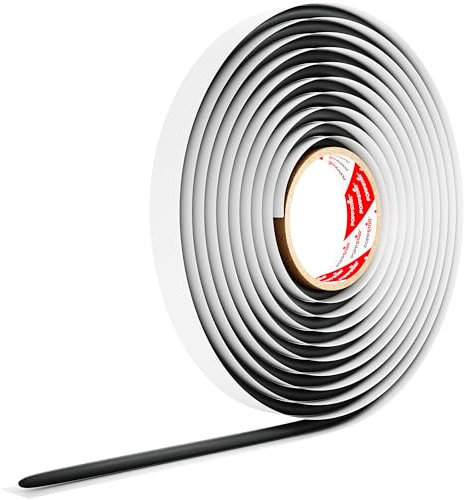 POPPSTAR Butylrundschnur Klebeband (5 m x 10 mm) Dichtband selbstklebend, rund, Farbe schwarz