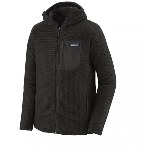 Patagonia Herren R1 Air Kapuzen-Sweatshirt Und Zip, Schwarz, L