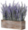 Plantes artificielles de Lavande Artificielle floquée dans Un Pot rectangulaire en Bois Rustique pour intérieur ou extérieur - Lavande Artificielle
