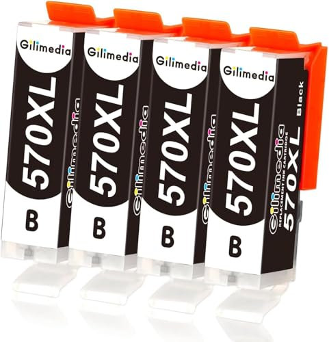 GILIMEDIA PGI 570 XL Patronen Kompatibel für Canon PGI-570 PGI-570XL PGBK Druckerpatronen für Canon PIXMA MG5750 TS5050 MG6850 TS5055 TS5051 TS6050 MG6852 TS6051 TS6052 MG6853 TS5053 MG5753 MG6851