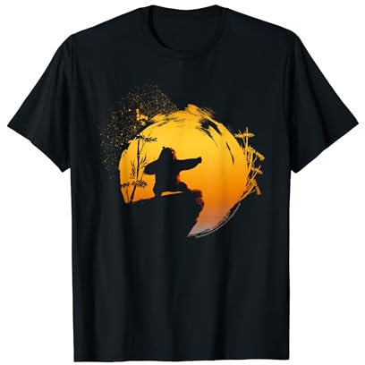 Kung Fu Panda Po Tai Chi Sunset Silhouette Maglietta