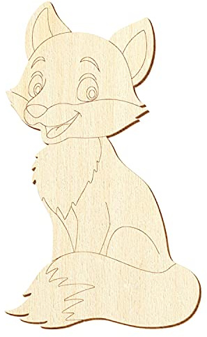 Holz Fuchs V2 - Deko Basteln 5-50cm, Pack mit:10 Stück, Höhe:10cm hoch