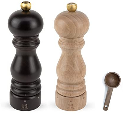 Peugeot Paris u'Select Salt & Pepper Mill, Inch, Chocolate/Natural - With Wooden Spice Scoop (7 inch)