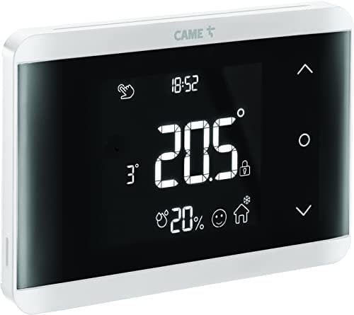CAME TH/650 WH, Cronotermostato Digitale da incasso con Tasti Soft-Touch, Programmazione Settimanale, Funzione Apprendimento Abitudini, Sensore Umidità, Display Retroilluminato, Bianco