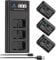 Homesuit NP-FW50 Battery 1300mAh and Triple USB Charger for Sony Alpha A6000 A6300 A6400 A6500 ZV-E10 7RM2 A7SM2 A7M2 A7 II A7R II A7S II A55 A5000 A5100 A3000 RX10 II III IV NEX-3 Camera (3-Pack)