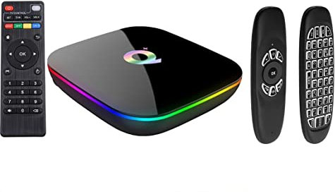 Di Tutto Per Tutti® TV Box Q Plus Android 10, 4GB RAM, 64GB ROM, H6 Quad-Core Cortex-A53 | HD Smart TV BOX 6K Ultra HD H.265 2.4GHz WiFi Ethernet USB 3.0 USB 2.0 + Air Mouse Tastiera