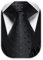 HISDERN Herren Krawatte Taschentuch Klassische Elegant Formelle Tupfen Krawatten Und Einstecktuch Set Beerdigung Meeting Schwarz
