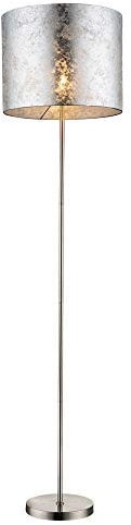 etc-shop Stehleuchte Deckenfluter silber Standleuchte Wohnzimmerlampe Stehlampe Schlafzimmerleuchte, 1x E27, DxH 40x160 cm