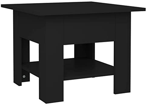 vidaXL Couchtisch Modern Beistelltisch Wohnzimmertisch Kaffeetisch Sofatisch Wohnzimmer Tisch Wohnzimmermöbel Schwarz 55x55x42cm Holzwerkstoff