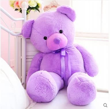 DHESSO 80cm-120cm Großer Lavendel Lila Teddybär Puppe Fliege Bär Plüschtier Kinder Mädchen Kissen Raumdekoration Lila 80cm