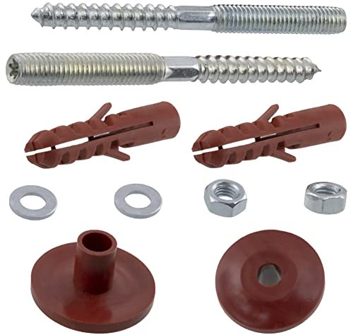 AERZETIX - C65158 - Kit di fissaggio a parete per lavabo sospeso sanitario vite M8x90mm - prigionieri filettati - tassello Ø10x50mm - kit di montaggio lavello fissaggio impianti idraulici