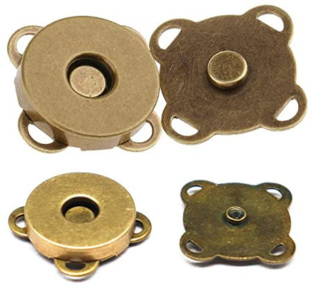 2pcs Magnetic Snap Fasteners Metal Magnet Buckle Magnet Bag Buckle,Magnetic Twist Turn Lock Round Snap Fastener Button Clasp Press Studs Sewing Accessory for DIY Crafts, Handbag,Leather Coat,Jacket