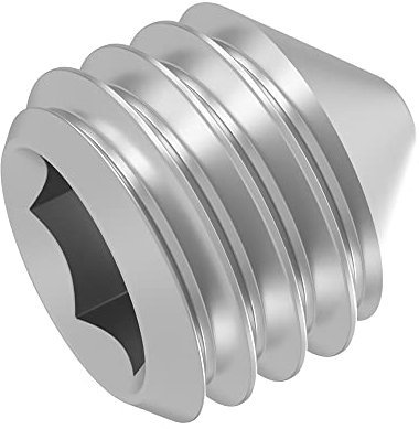 SECCARO Gewindestift mit Spitze M8 x 8 mm, Edelstahl V2A VA A2, DIN 914 / ISO 4027, Innensechskant, 20 Stück