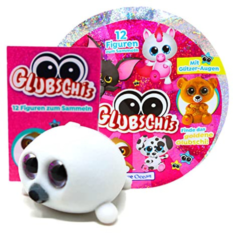 STRONCARD Blue Ocean Glubschis Sammelfiguren Serie 1 - Glubschi Glitzer - Figur Boubelle + 10 Originale Hüllen