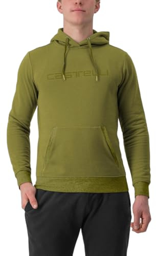 CASTELLI 4523559-592 Logo Hoodie Sweatshirt Unisex Avocado Green Größe S