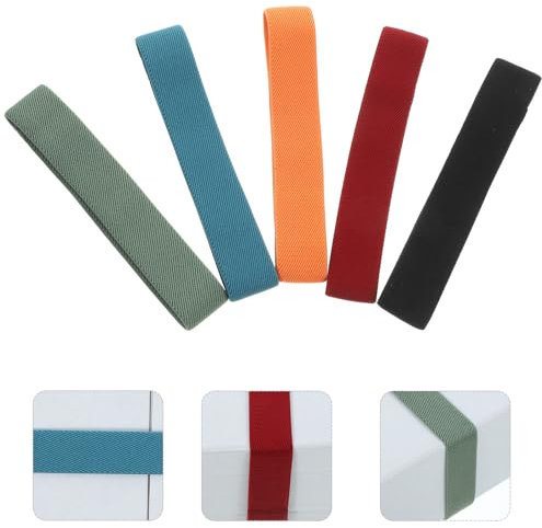 UPKOCH 10pcs Elastic Bento Box Straps, Colorful Nylon Lunchbox Fixing Bands, Flexible Lunch Container Belts, Elastic Book Straps, Assorted Colors