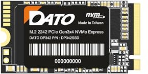 DATO SSD Interne 1 to, PCIe Gen3x4 NVMe M.2 2242 SSD, Jusqu’à 2500/1700 Mo/s - DP342 Série