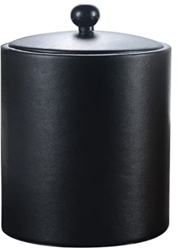 RajoNN n/a 1,3 l Edelstahl-Eiskübel, Leder-Eiskübel im europäischen Stil, weinrot, Bar, KTV-Zubehör, Champagner-Eimer (Farbe: A, Größe