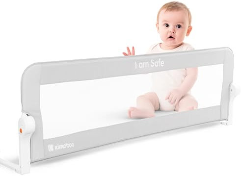 Kikkaboo Bettschutzgitter I am safe 150 cm, klappbar, Bettgitter, ab 18 Monaten, Farbe:hellgrau