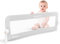 KikkaBoo Barrera de Cama Infantil I AM SAFE, Barrera Seguridad 150 cm, Protección Contra Caídas, Barandilla Cama, Fácil Montaje, Barra Plegable, Gris