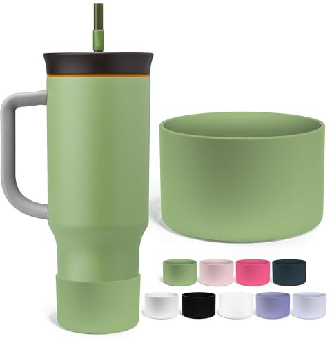 Jmoe USA Silicone Sleeve for Owala 40oz Tumbler | Fits Handle Tumbler Only | Anti-Slip Boot | Protects Against Dents & Scratches | Protector for Bottom of Cup | BPA Free (Camo Cool)