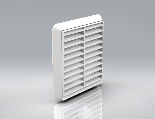 Square 100mm White Louvered Wall Ventilation Grille – Ideal for Extractor Fans, Bathroom Pipes, Wall, Ceiling, Bedroom, and Living Room – Duct Extractor Grill Cover