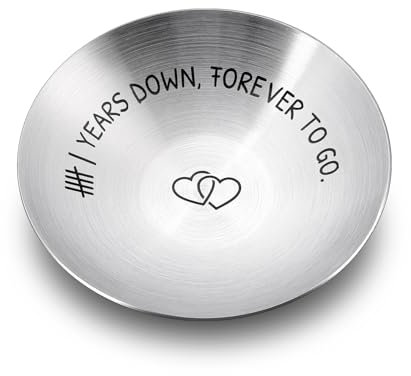 6th Anniversary Iron Gifts for Her Him 6 Year Wedding Anniversary Iron Gifts for Women Men Couples 6 Year Anniversary Decorations Wife Husband 4 Ring Holder Dish Jewelry Tray Christmas Valentines