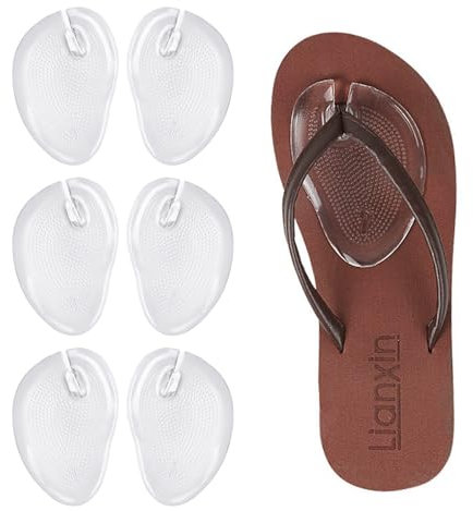 Carreneu 3 Paar Damen Silikon Zehentrenner Schutz Flip Flop - Beige, Einfarbig, Komfort Einlegesohle, Silikon, Zehenschutz, Zehentrenner, Sandale, Schuh