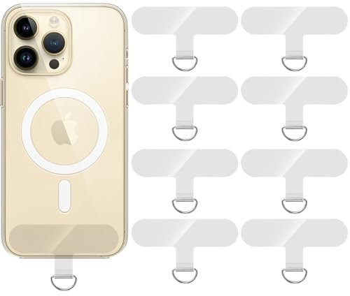 ZUOQIANG Toppa per Cordino Cellulare, 8 Pezzi Toppe di Ricambio per Cordino per Telefono con Anello in Metallo, Patch Pad per Cordino del Telefono, Adatto per Protegge il Cellulare Dalle Cadute