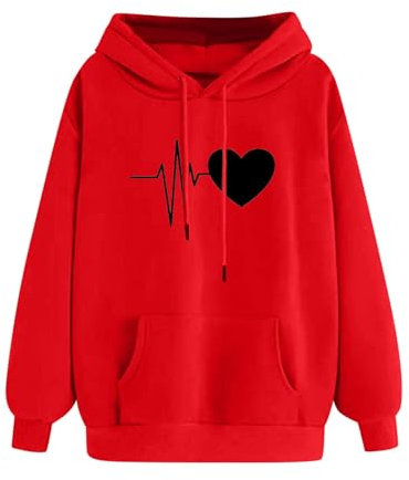 Susenstone Sweat à Capuche pour Femme Sweatshirt Femme Pullover Femme Workout Shirts for Femme Casual Printing Womens Sweatshirt Long Sleeve Warm Oversize Casual Sportwear