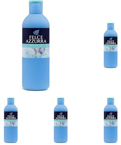 Felce Azzurra - Bagnodoccia Sali Marini, Profumo Rigenerante, Idrata la Pelle - 650 ml, 650 millilitro, 1 (Confezione da 5)