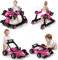 GOPLUS Trotteur Bébé Garçon Fille, Trotteur Bebe Évolutif 4 en 1 avec 3 Hauteur Réglable, Trotteur Bebe Marche Pliable avec Musique et Lumière, Charge 12KG, pour 6-18 Mois (Rose Vif)