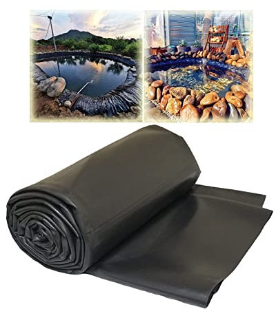 Robuste, 29,53 x 65,62 Fuß große, robuste Schwarze Teichfolie für Teiche, Flexible, biegsame und wasserdichte Teichfolie aus Kunststoff