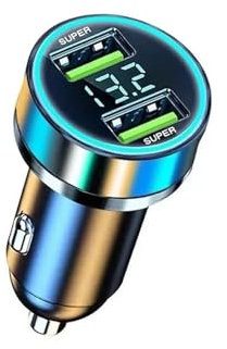 Cargador Coche Cargador Coche 240W con Dos Puertos USB Carga Súper Rápida 120W con Pantalla Digital Adaptador Carga Rápida para IPhonees para Samsung para Xiaomies Cargador Coche Carga Rápida